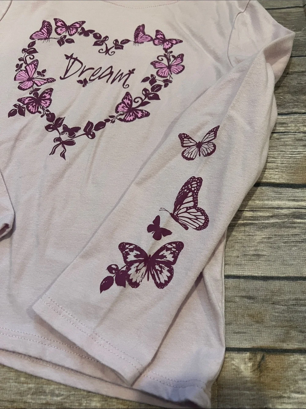 The Children’s Place Girls Size S (5/6) Dream Long Sleeve Shirt with Butterflies